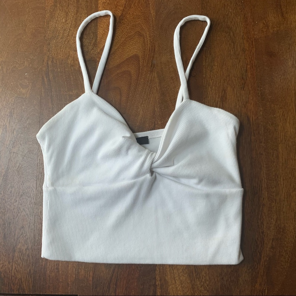 White ribbed crop top